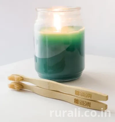 Bamboo Toothbrush Thick Fibre Infused Bristles - Pack of 2